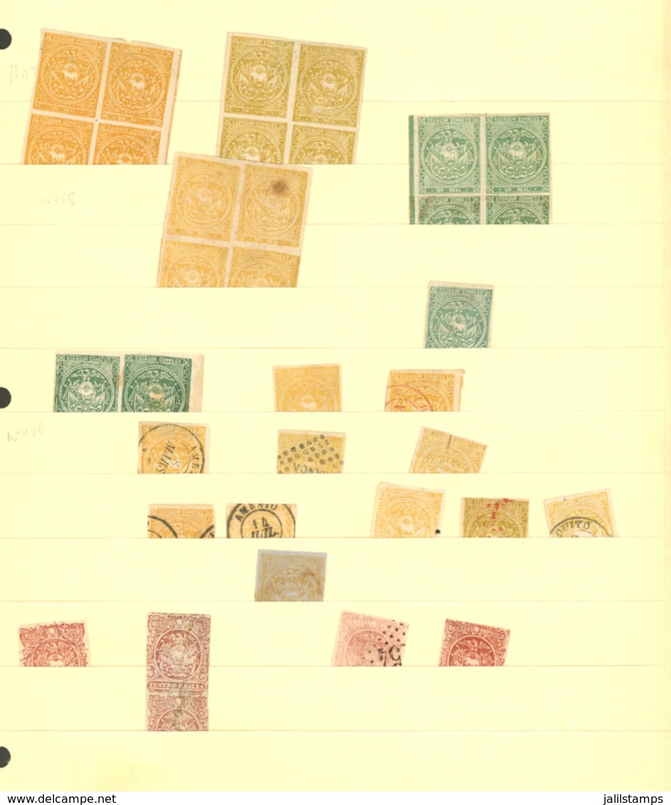 ECUADOR: Very Interesting Stock With Many Hundreds Of Stamps Issued From 1865, Used Or Mint, Including Classics, Scarce  - Ecuador