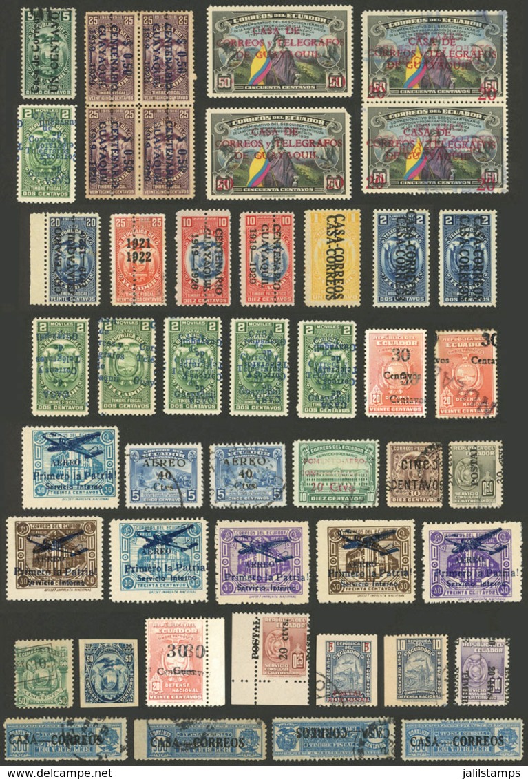 ECUADOR: VARIETIES: Lot Of Stamps, Most With Nice Varieties, VF General Quality! - Ecuador