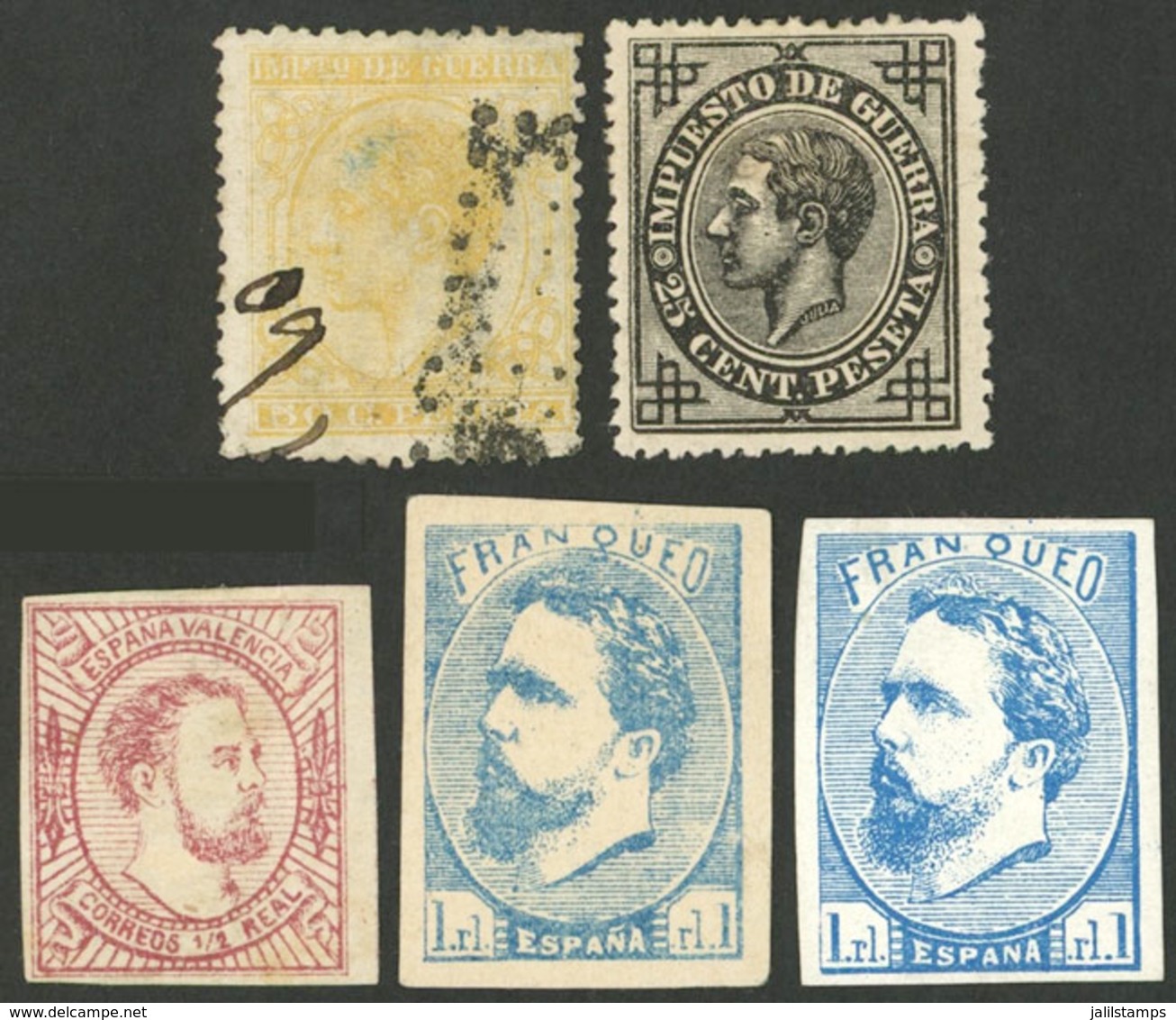 SPAIN: Small Lot Of Old Stamps (Carlists And War Tax), Some With Minor Defects, Others Of VF Quality, Yvert Catalog Valu - Collections