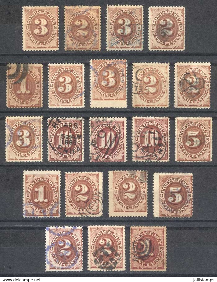 UNITED STATES: Lot Of Approximately 90 Very Old Stamps, General Quality Is Fine To VF (few With Minor Defects), HIGH CAT - Postage Due