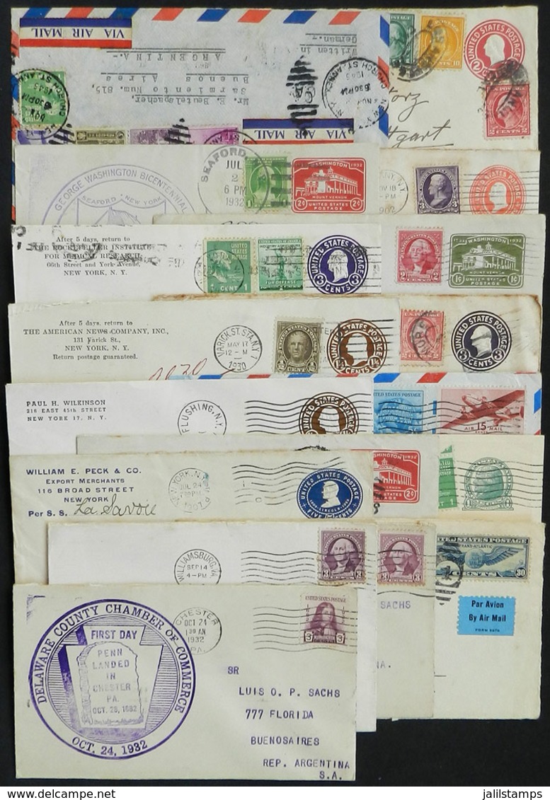 UNITED STATES: 16 Covers And Postal Stationeries + 1 Front Used Between 1907 And 1946, Including Good Postages, Several  - Marcofilie