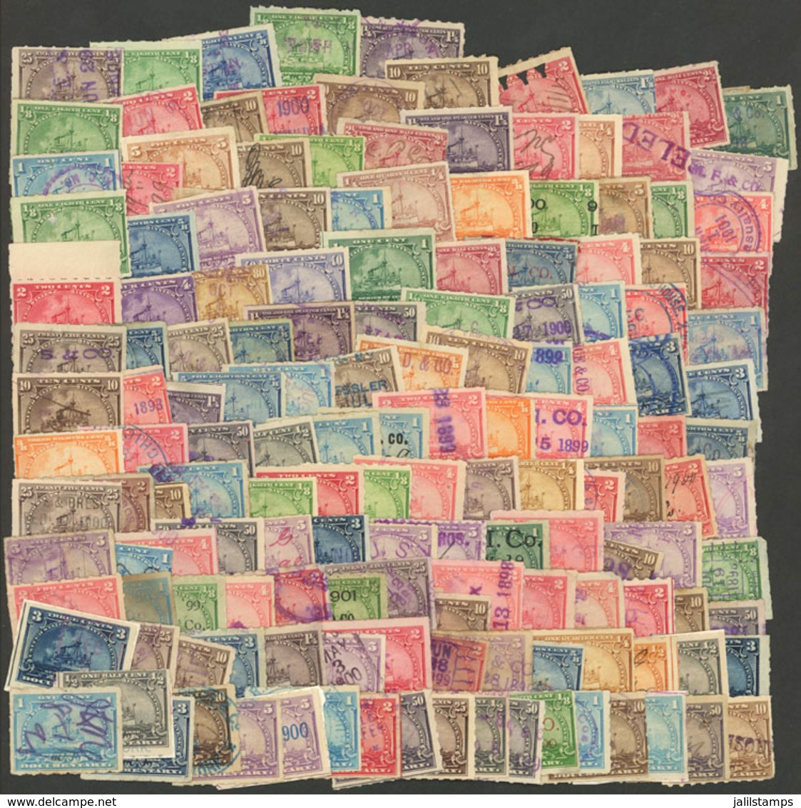 UNITED STATES: Large Number Of Revenue Stamps, Fine To VF General Quality (some With Minor Defects), Very Interesting Gr - Fiscale Zegels