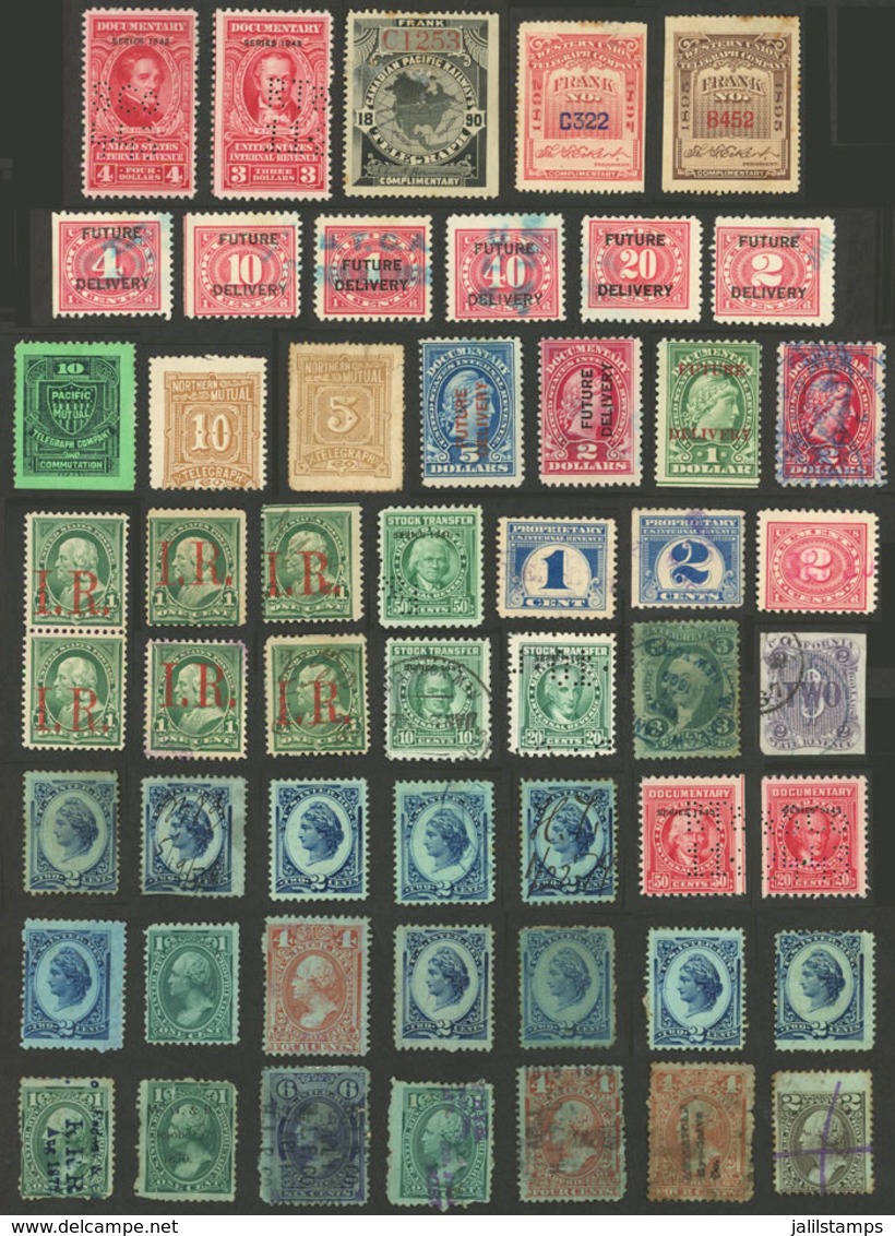 UNITED STATES: Interesting Lot Of Revenue Stamps, Fine To VF General Quality (some With Minor Defects), Very Useful Lot  - Steuermarken