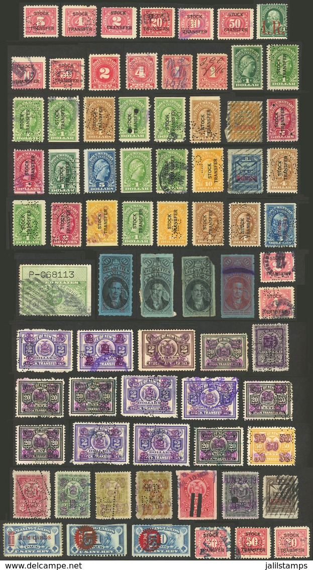 UNITED STATES: Interesting Lot Of Revenue Stamps, Fine To VF General Quality (some With Minor Defects), Very Useful Lot  - Steuermarken