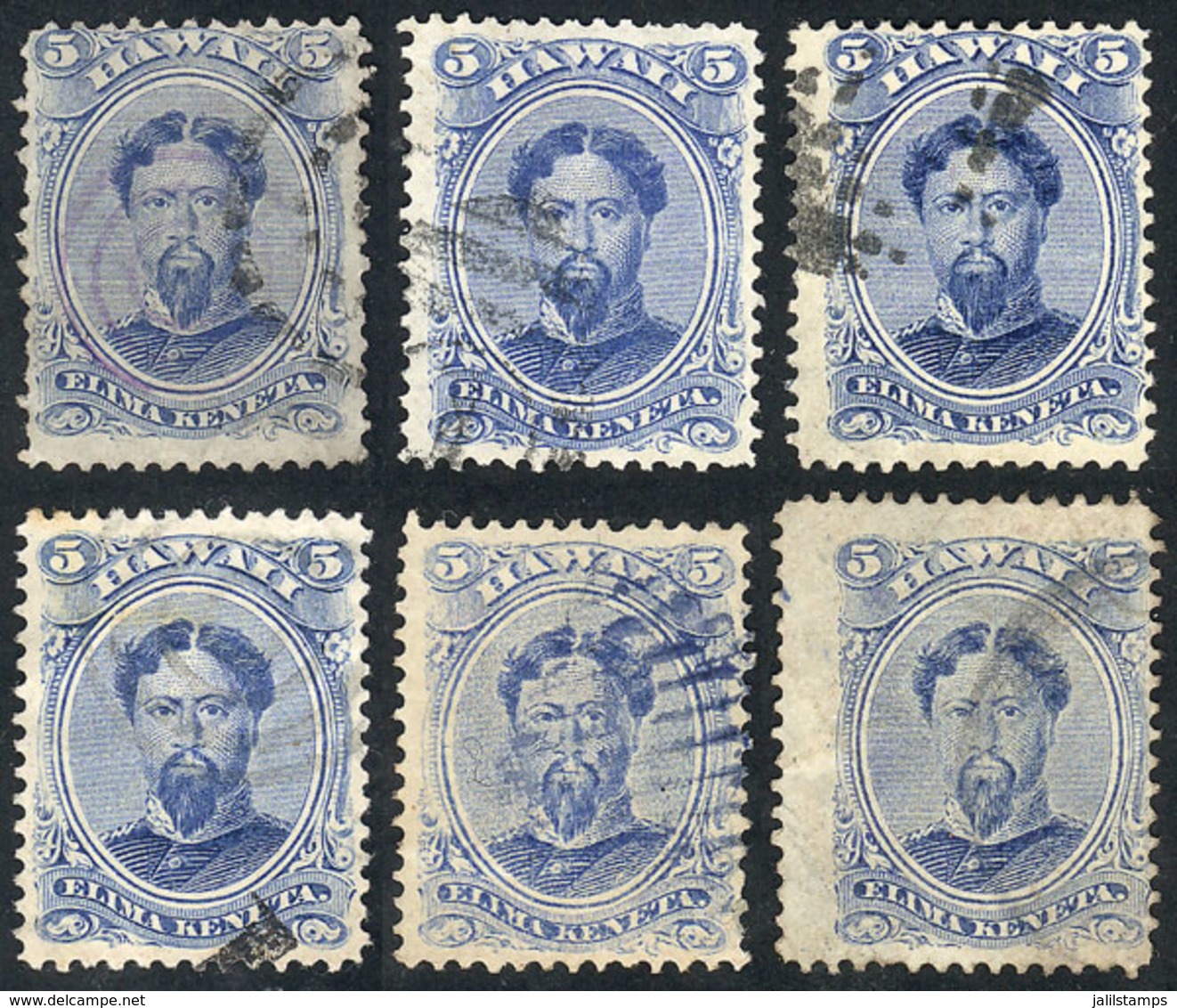 UNITED STATES - HAWAII: Sc.39, 6 Used Examples With Varied Cancels, Interesting! - Hawaï