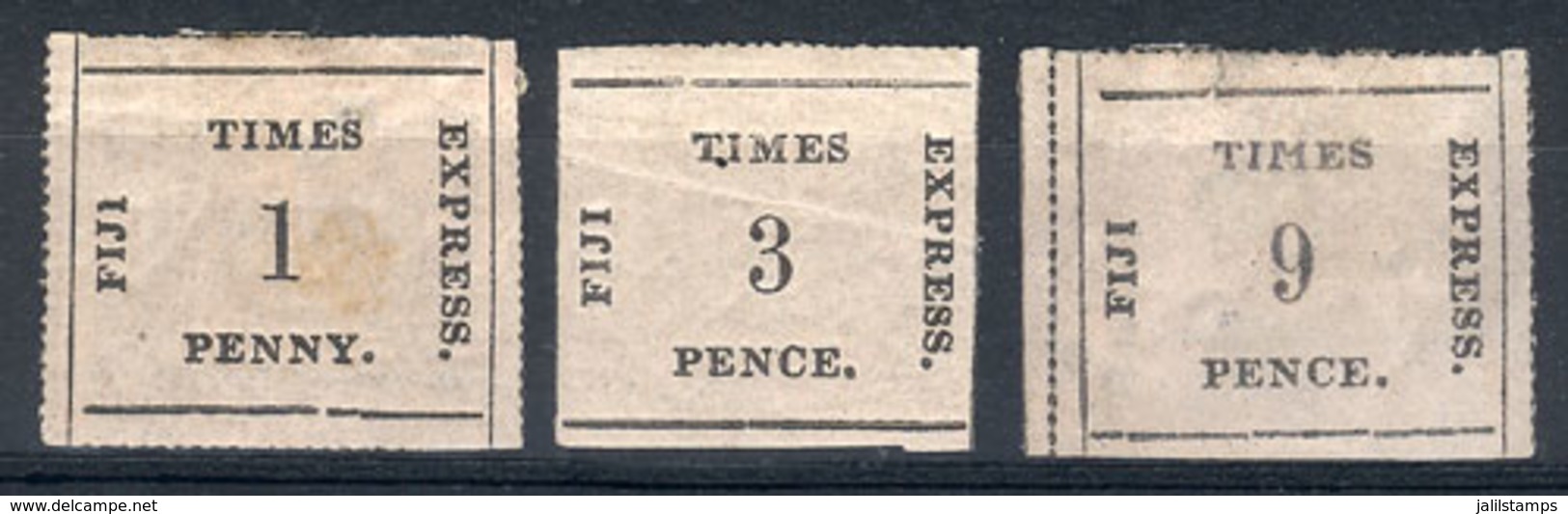 FIJI: Sc.6 + 7 + 9, The First Two With Gum, The Latter Without Gum. All With Minor Defects (thinned Or With Creases), Bu - Fiji (1970-...)