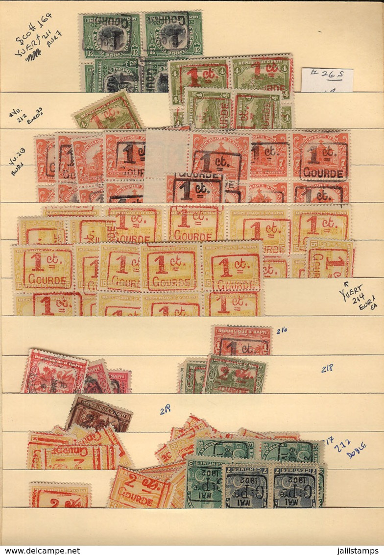 HAITI: Stock Of MANY HUNDREDS (possibly Thousans) Of Stamps, Most Old, On Stock Pages, Used Or Mint (many MNH), And Of E - Haïti