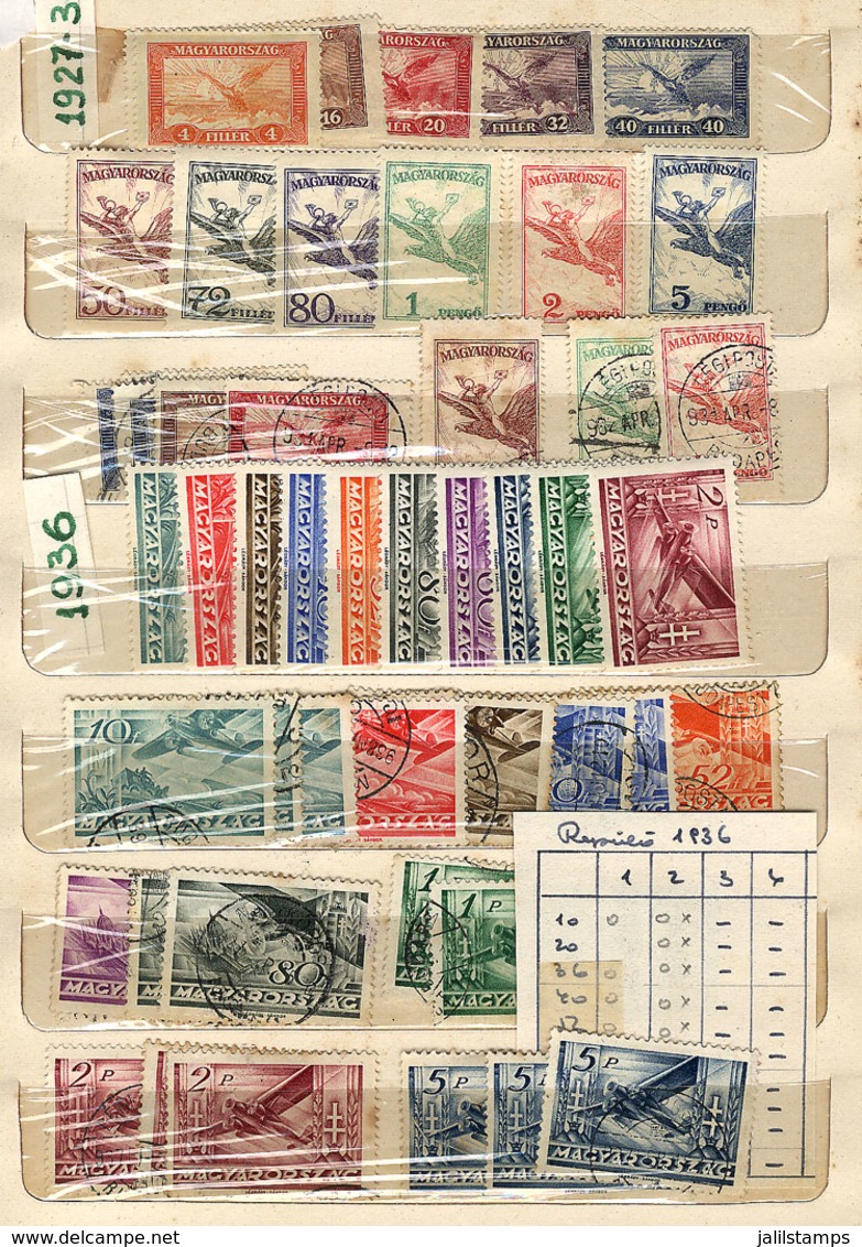 HUNGARY: Lot Of Varied Stamps And Sets, Used And Mint, Many With Stain Spots On Gum (they Will Have To Be Soaked), Yvert - Verzamelingen