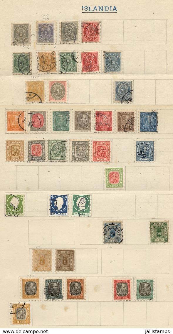 ICELAND: Old Collection On Album Pages, Including Many Valuable Examples, Mixed Quality (many With Defects, And Others O - Verzamelingen & Reeksen
