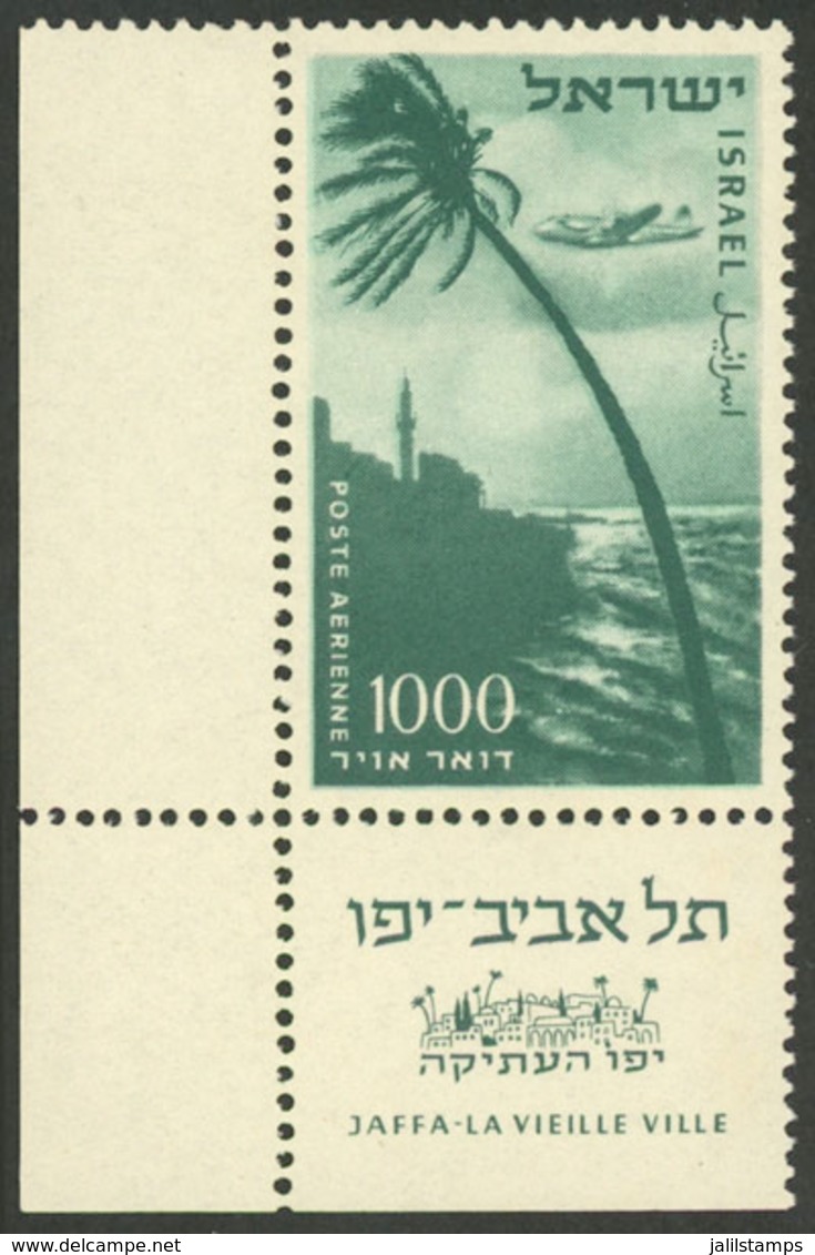 ISRAEL: Yvert 16, 1953/6 1,000p. MNH, With Complete Tab, Very Fine Quality, Catalog Value Euros 210. - Other & Unclassified