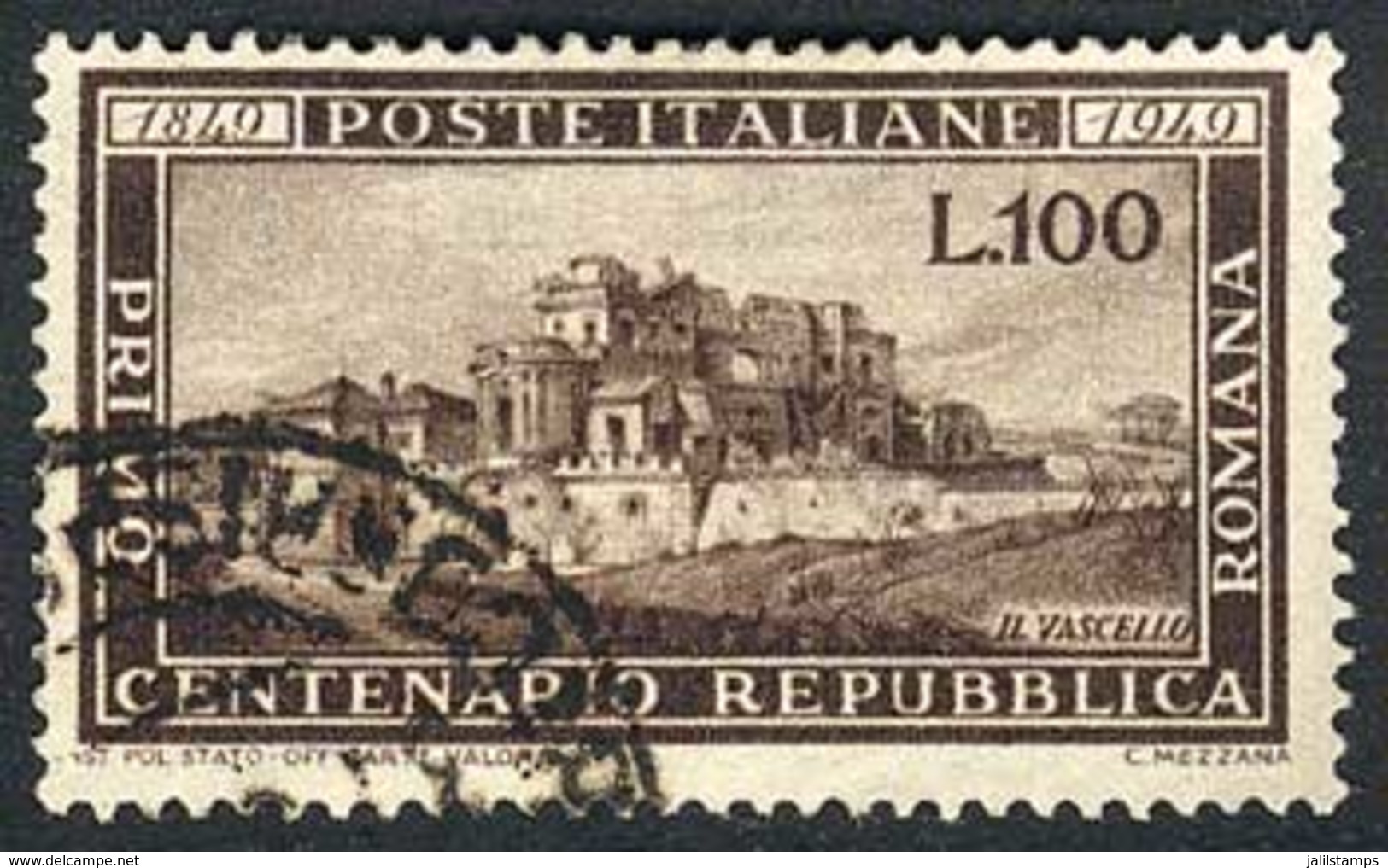 ITALY: Sc.518, 1949 100L. Repubblica Romana Used, VF Quality, Catalog Value US$125. - Unclassified