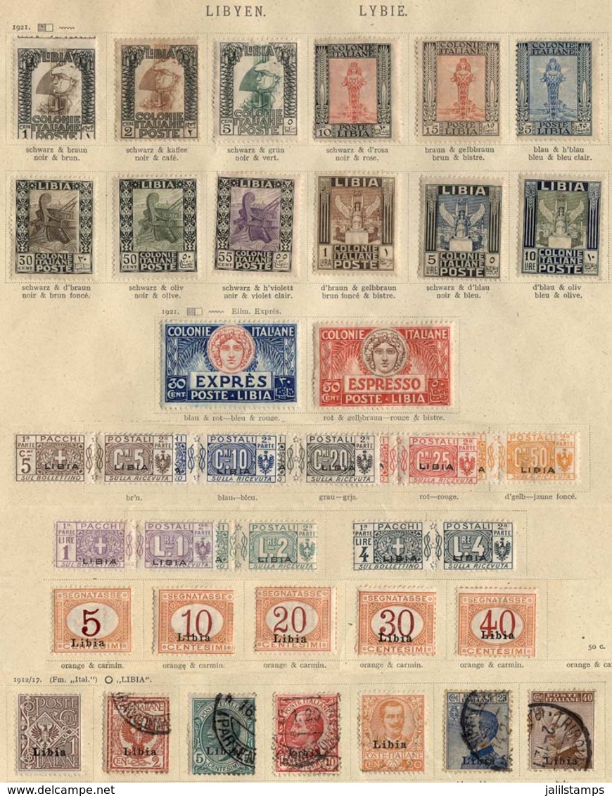 LIBYA: Old Collection On 3 Album Pages, Including Good Sets And Scarce Stamps, Scott Catalog Value US$1,000+ - Libië