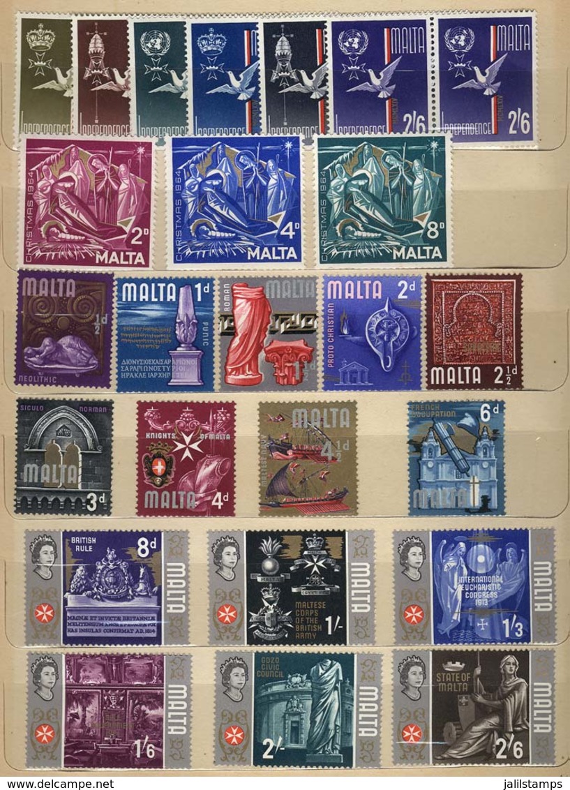 MALTA: Lot Of Modern Stamps In Stockbook, Very Thematic, MNH And Of Excellent Quality, Yvert Catalog Value Euros 215+ - Malta