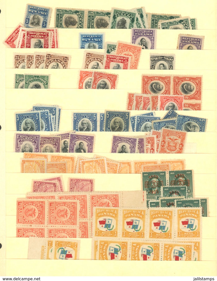 PANAMA: Stock Of MANY HUNDREDS Of Stamps On Stockpages, Including Mint Material (mostly MNH) And In General Of Very Fine - Panama