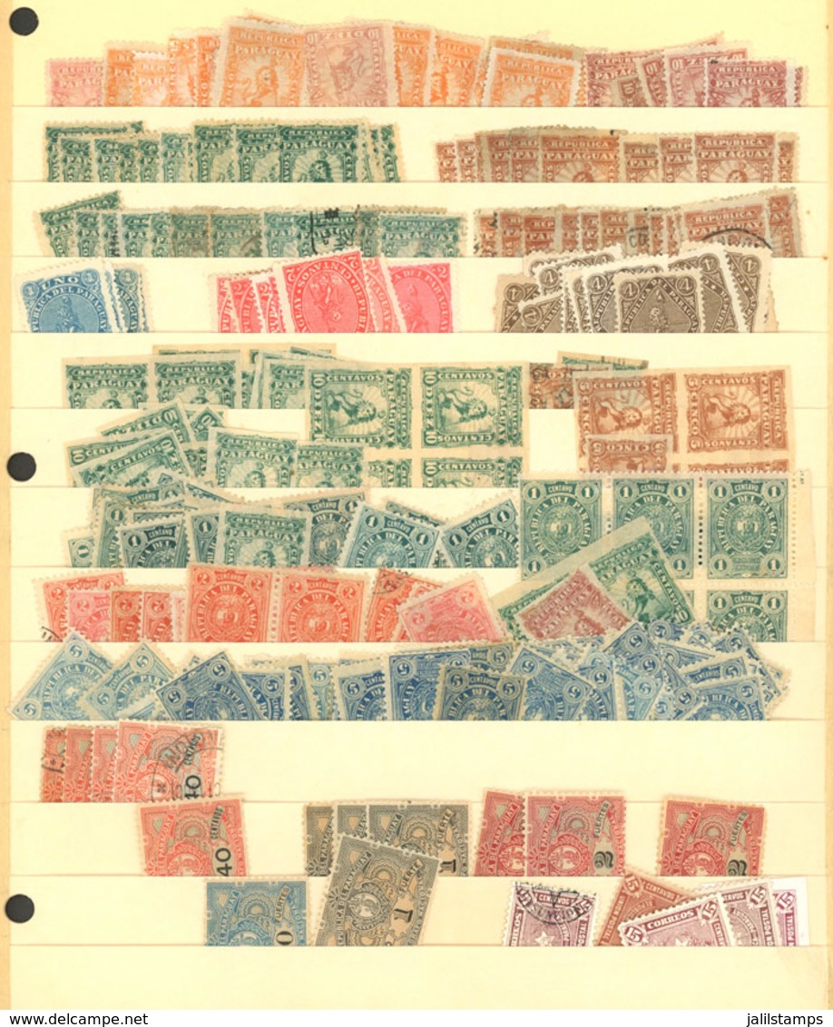 PARAGUAY: Interesting Stock With MANY HUNDREDS Of Stamps On Stockpages, Including Very Interesting Material And Some Var - Paraguay