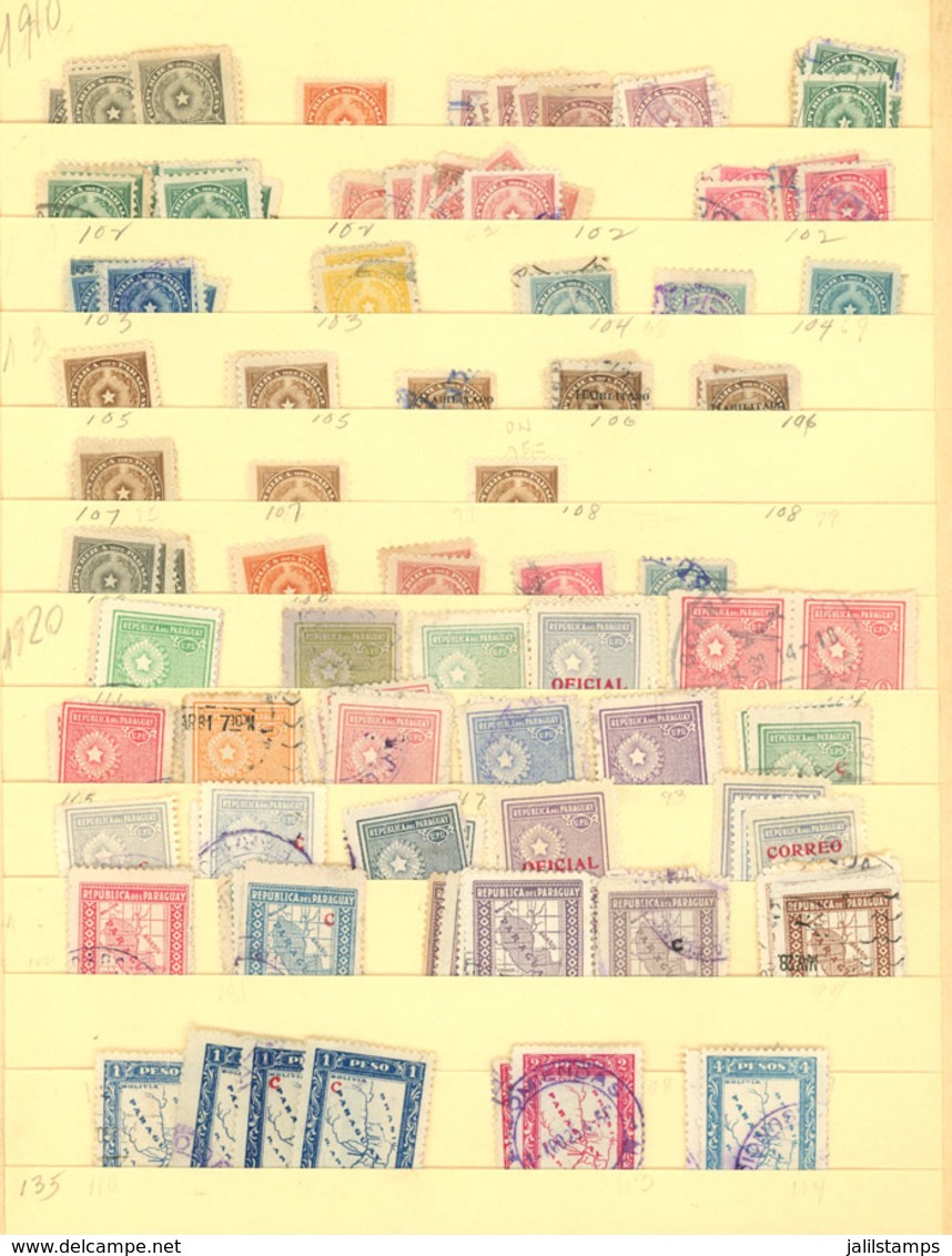 PARAGUAY: Accumulation Of MANY HUNDREDS Used Or Mint (many MNH) Stamps On Stockpages, Almost All Of Very Fine Quality. A - Paraguay