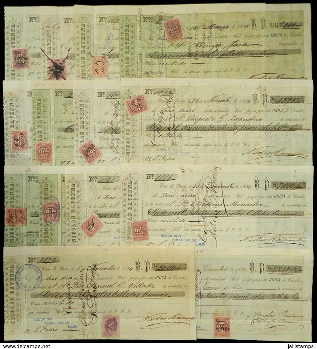 PERU: Circa 1880, 36 Rare Revenue Stamps For Promissory Notes, VF Quality! - Pérou