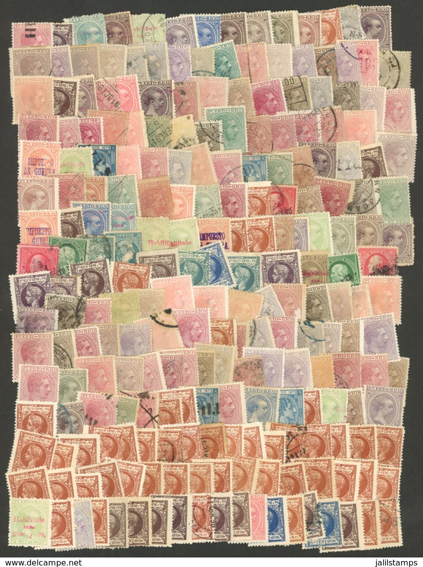 PUERTO RICO: Envelope With Several Hundreds Old Stamps Of Very Fine General Quality. It Includes Many Rare And Scarce Ex - Puerto Rico