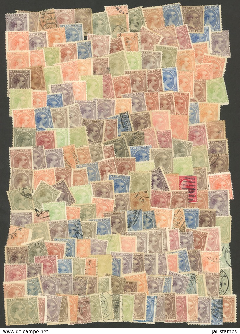 PUERTO RICO: Envelope With Several Hundreds Old Stamps Of Very Fine General Quality. It Includes Many Rare And Scarce Ex - Puerto Rico