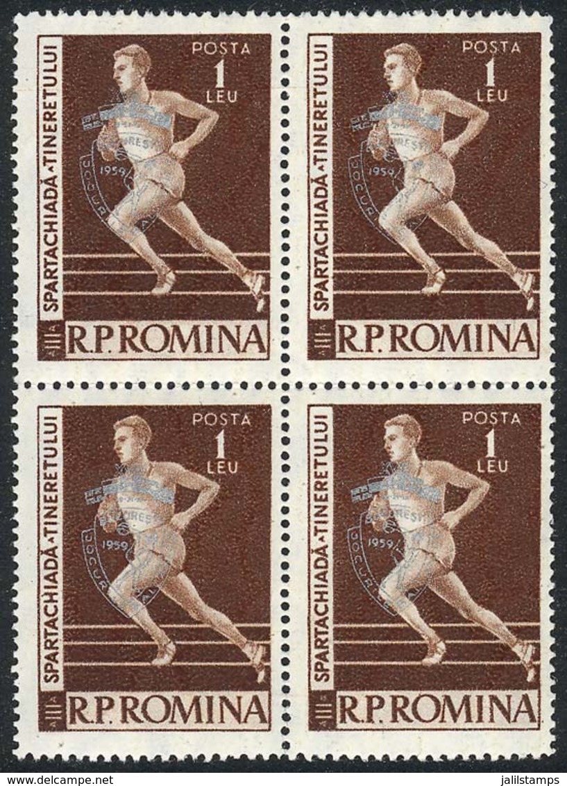 ROMANIA: Sc.1287, 1959 Sports, MNH Block Of 4, Excellent Quality, Catalog Value US$40. - Unused Stamps