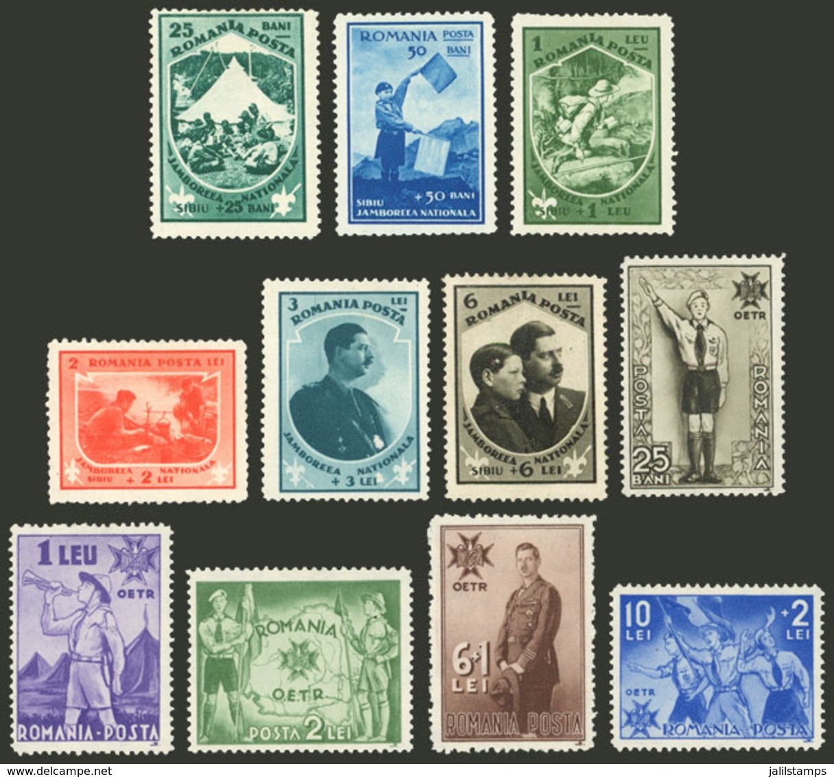 ROMANIA: Sc.B31/36 + B50/54, 1932 And 1935 Scouts, Cmpl. Sets Of 6 And 5 Values, VF Quality! - Unused Stamps