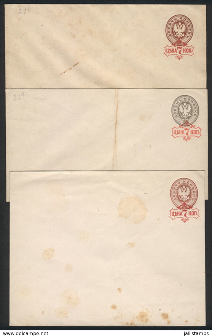 RUSSIA: 3 Old Surcharged PS Covers, Good Quality, Rare! - Other & Unclassified