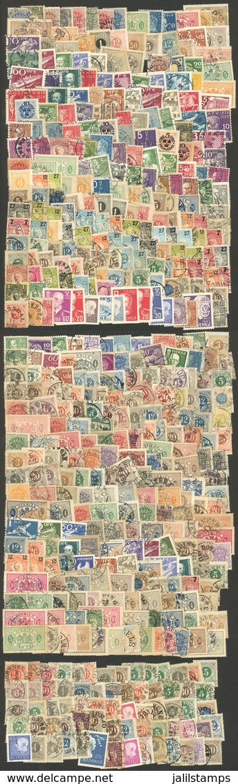 SWEDEN: "Many Hundreds (probably Over A Thousand!) Of Stamps, Most Old And Used, Very Fine General Quality. Perfect Lot  - Collections