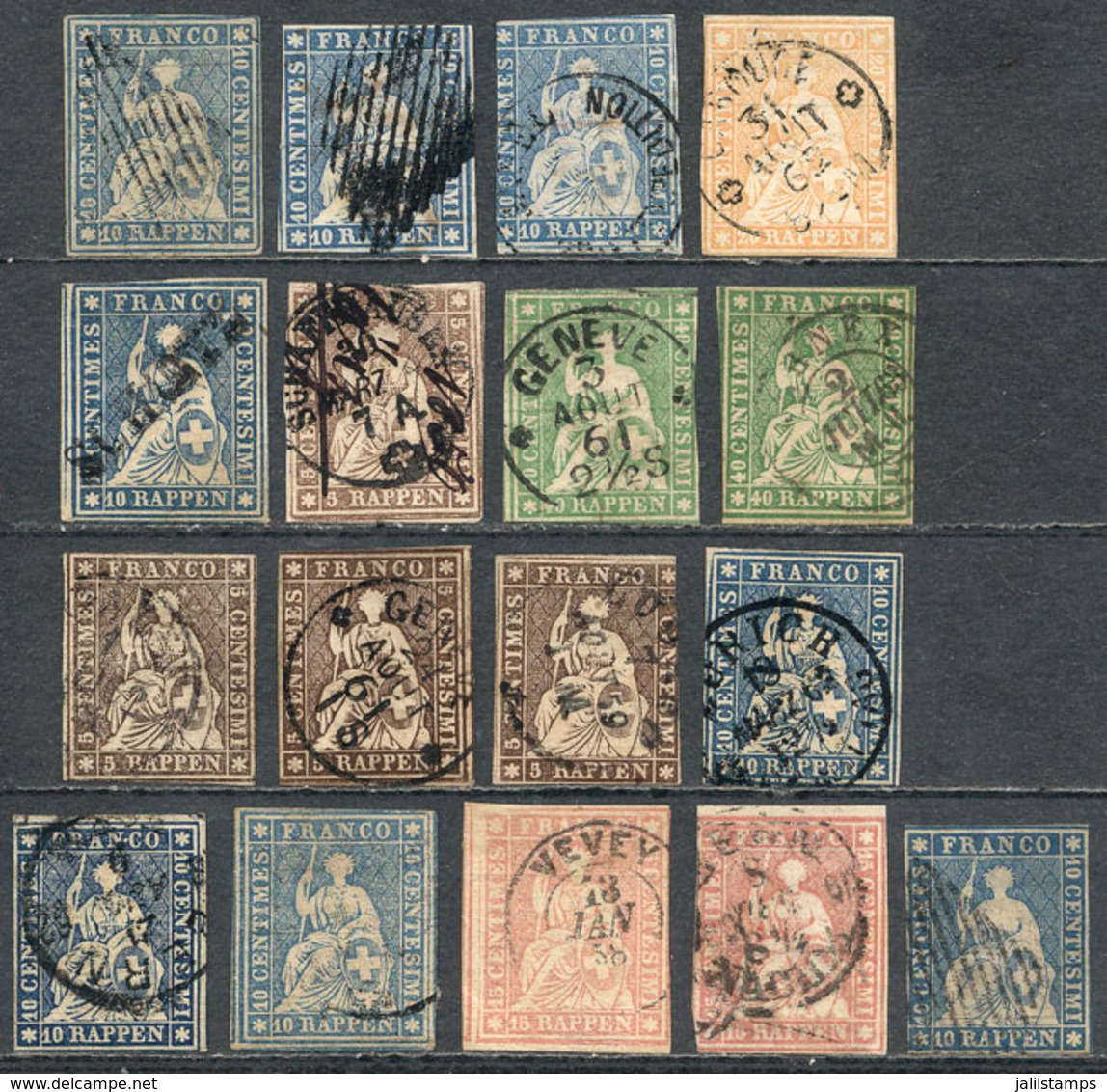 SWITZERLAND: Lot Of Old Stamps, Mixed Quality (some Of VF Quality, Others With Defects), Scott Catalog Value US$1,000+,  - Collections