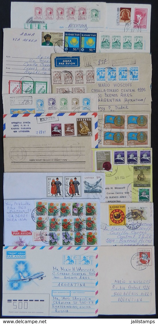 UKRAINE, LITHUANIA, ETC.: About 70 Covers, Most Sent To Argentina In 1990s From Former Soviet Republics, For Example Ukr - Ukraine