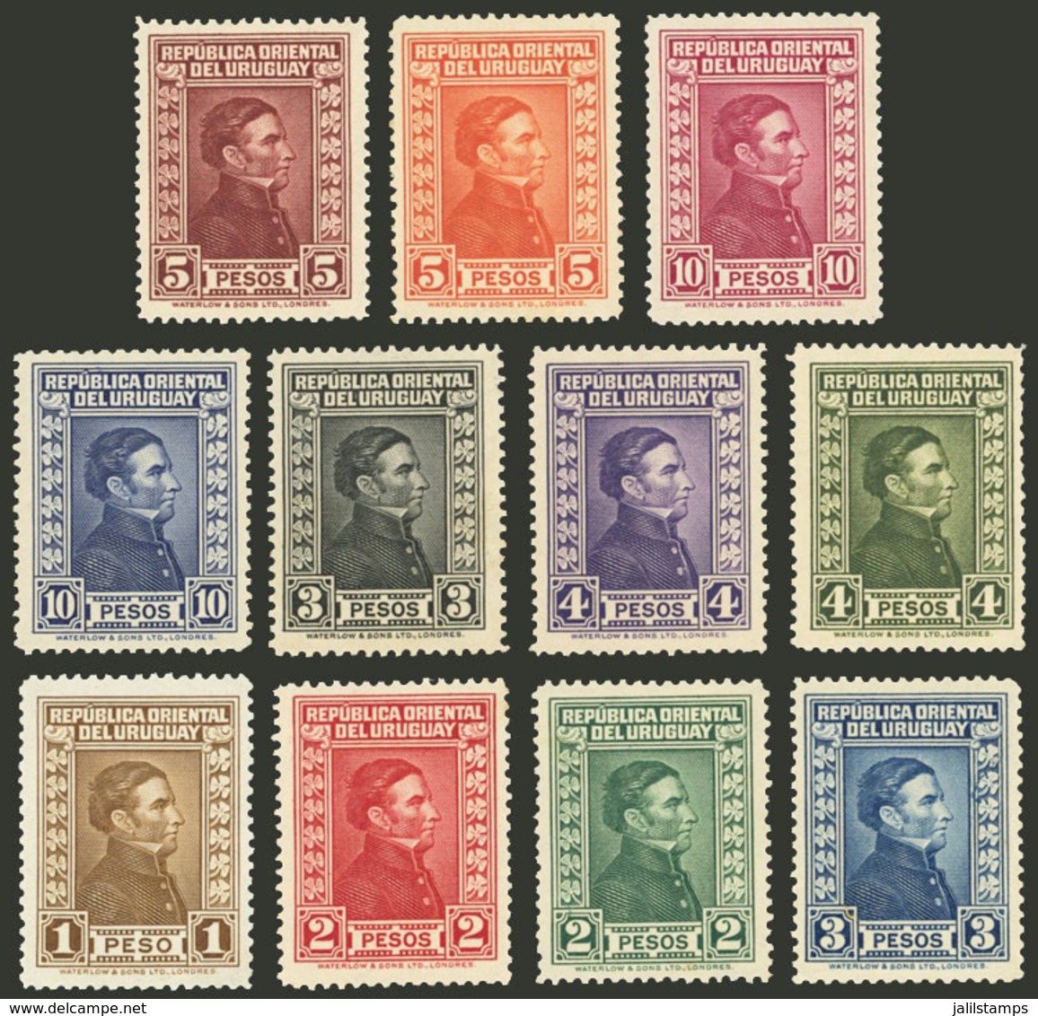 URUGUAY: Sc.375/385, 1929/33 Artigas, Cmpl. Set Of 11 Values, Mint Very Lightly Hinged (many Are MNH), Excellent Quality - Uruguay
