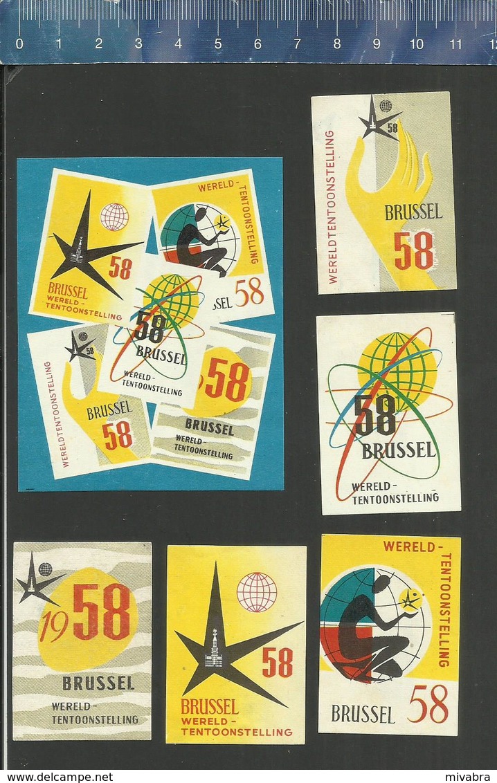 EXPO 1958 BRUXELLES  BELGIUM - EXPOSITION - BRUSSEL - BRUSSELS - WORLD EXHIBITION (RARE)  Matchbox Labels - Luciferdozen - Etiketten