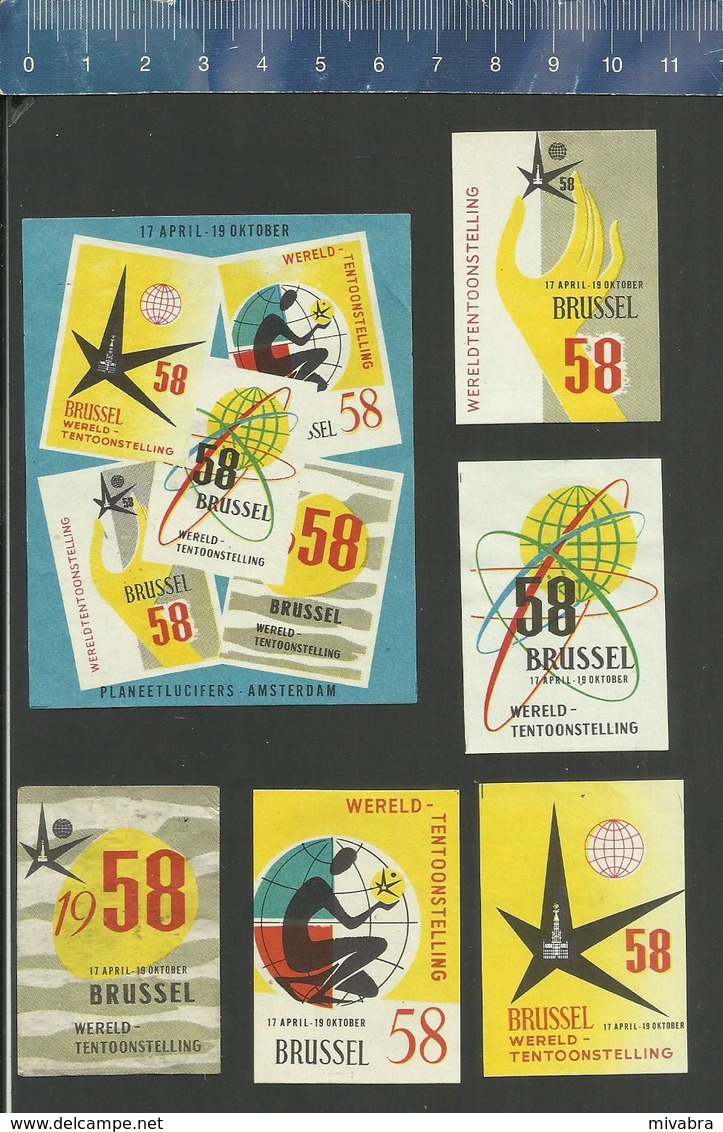 EXPO 1958 BRUXELLES  BELGIUM - EXPOSITION - BRUSSEL - BRUSSELS - WORLD EXHIBITION (RARE)  Matchbox Labels - Boites D'allumettes - Etiquettes
