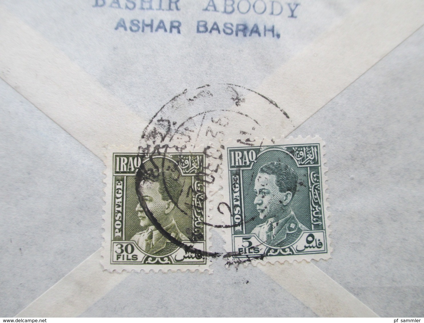Irak / Iraq 1938 Air Mail / Luftpost Ashar Basra - Apolda August Schroer Fabrik Für Strickkleidung - Irak