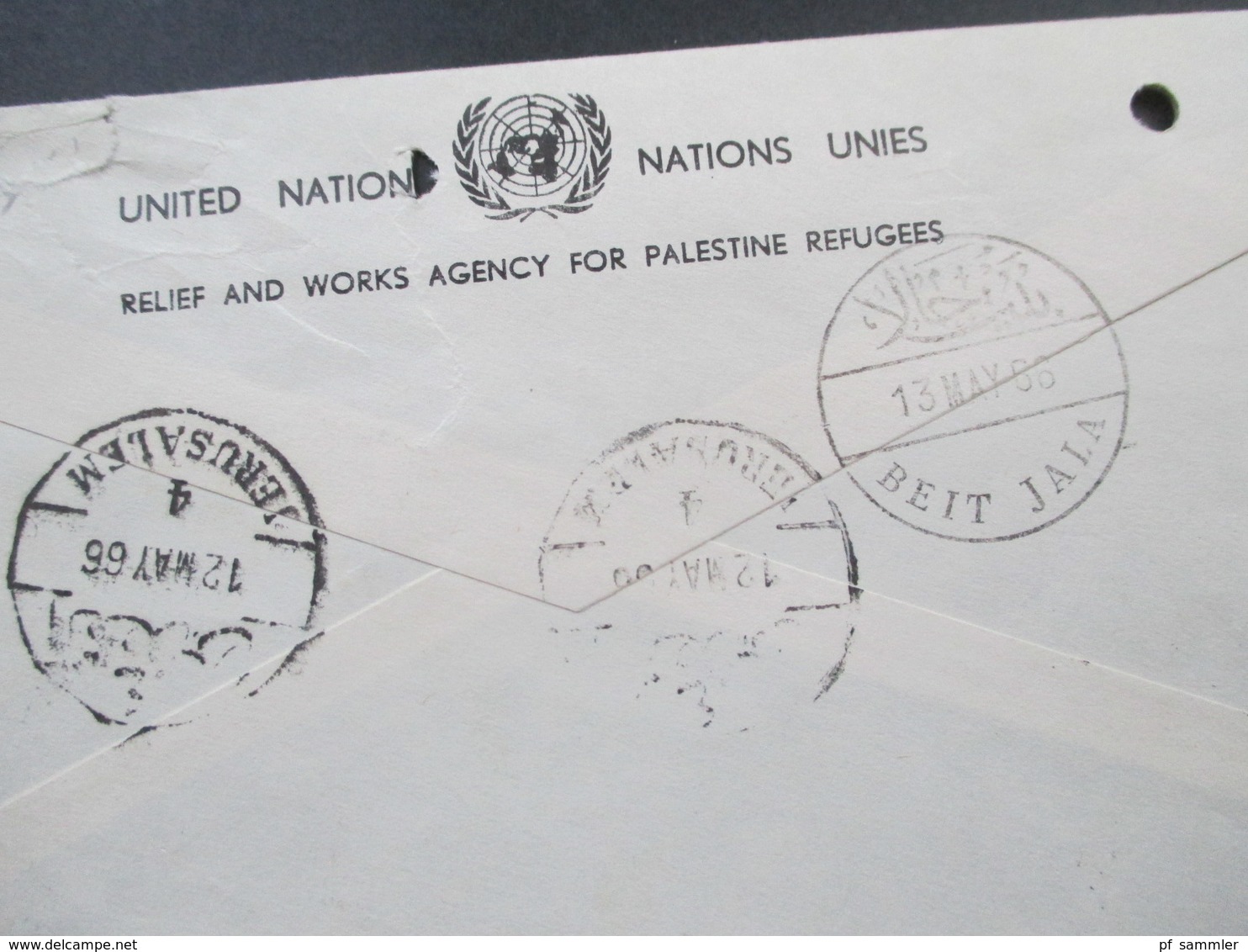 Jordanien 1966 / 67 Registered Letter / Einschr. United Nations Relief And Works Agency For Palestine Refugees. 2 Belege - Jordanien