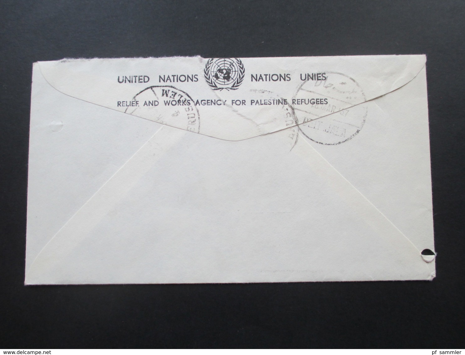 Jordanien 1966 / 67 Registered Letter / Einschr. United Nations Relief and works Agency for Palestine Refugees. 2 Belege