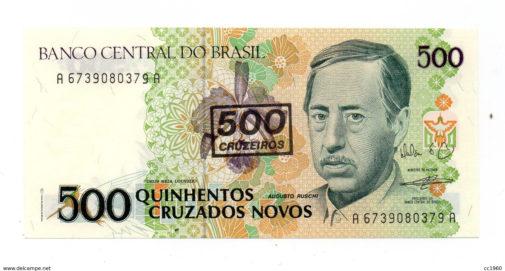 Brasile -1990 - Banconota Da 500 Cruzados Nuovi - (FDC12183) - Brasile