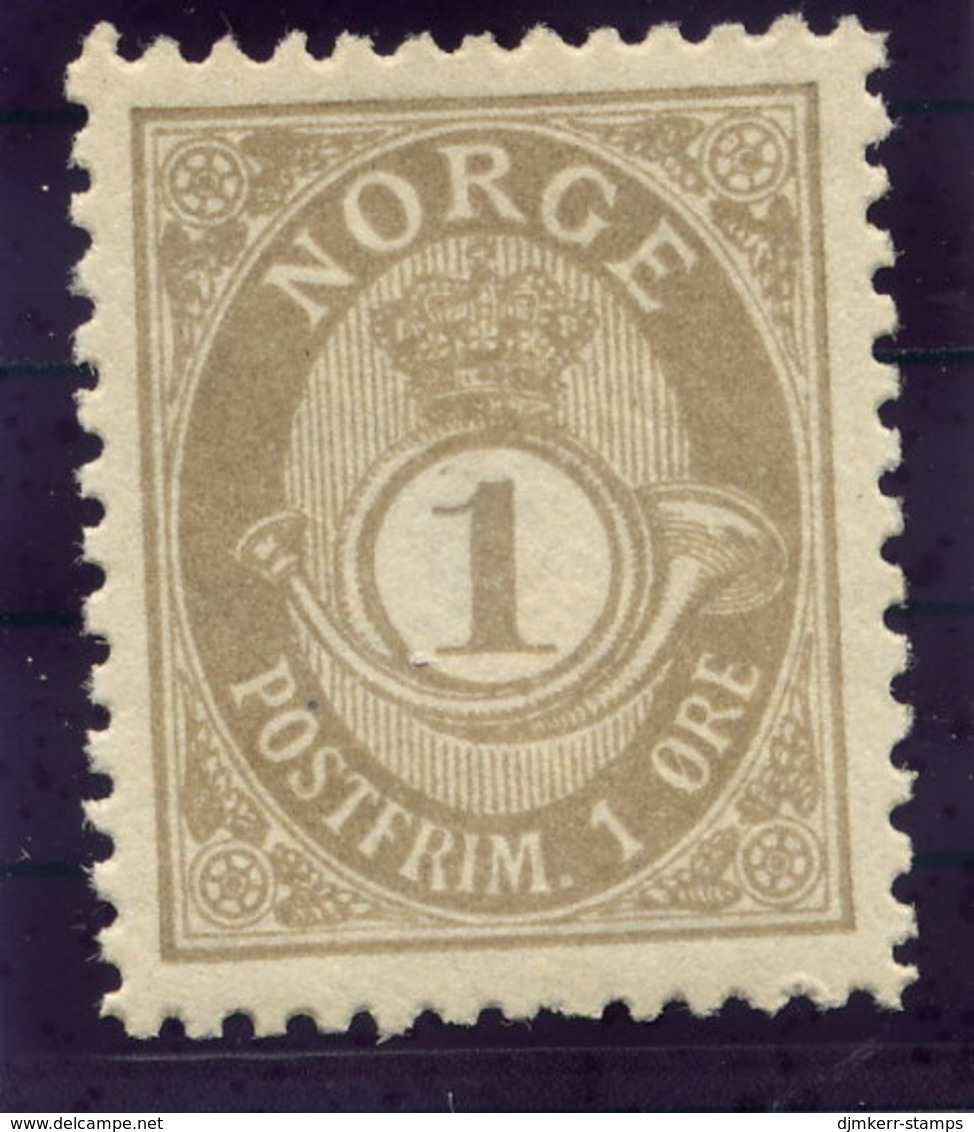 NORWAY 1893-1905 1 Øre Perf. 13½:12½ MNH / **.  Michel 52 B - Unused Stamps