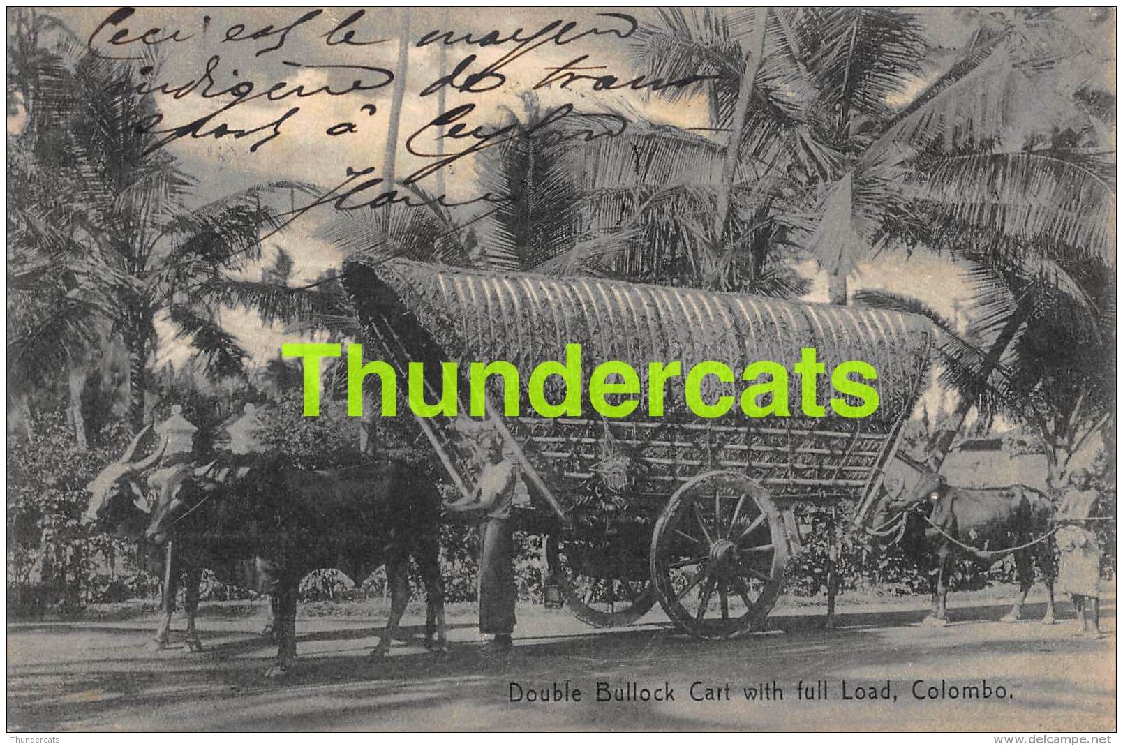 CPA SRI LANKA  BULLOCH CARTS DOUBLE BULLOCK CART WITH FULL LOAD COLOMBO - Sri Lanka (Ceylon)