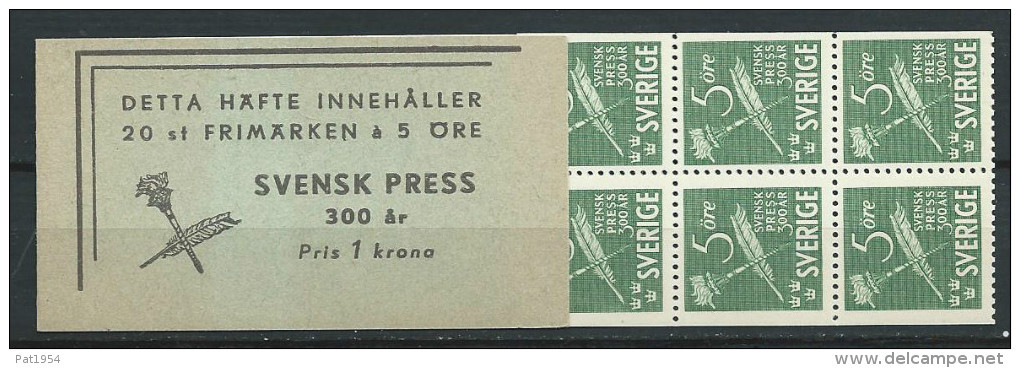 Suède 1945 Carnet C313 Neuf. La Presse, Anniversaire Du Premier Journal En Suède - 1904-50