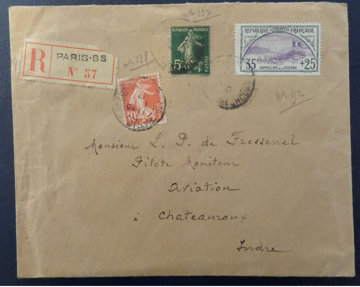 France Orphelins Maury N° 152 Oblitéré Sur Lettre Entière. Rare! B/TB. A Saisir! - Lettres & Documents