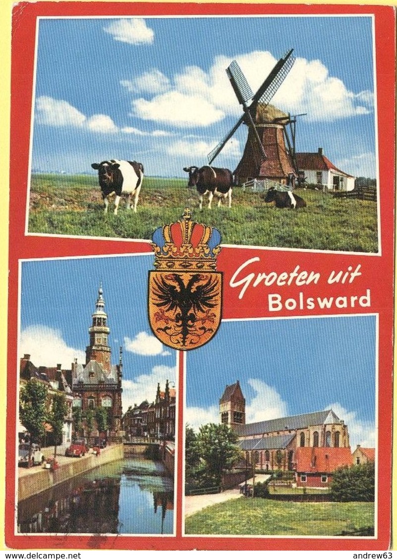 OLANDA - NEDERLAND - Paesi Bassi - Holland - 1973 - 35c - Groeten Uit Bolsward - Multivues - Dutch Windmill - Viaggiata - Bolsward