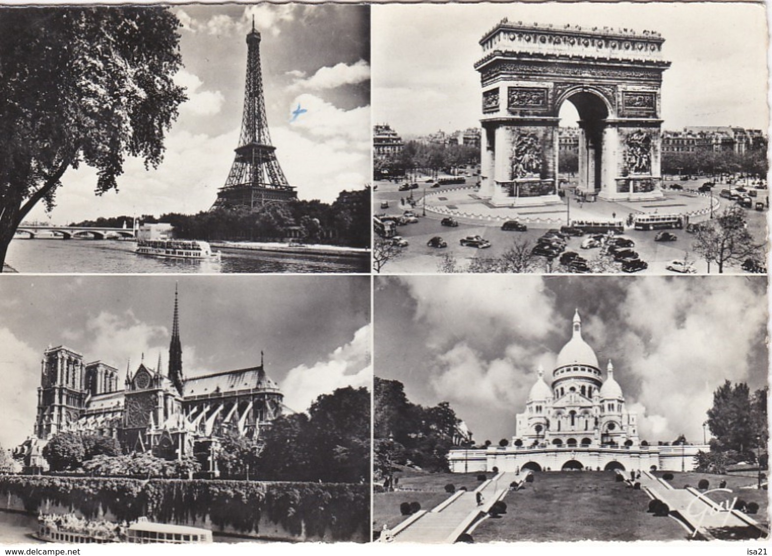 lot de 50 CPSM de PARIS (1950-1970)  toutes scannées: monuments;; Tour Eiffel, ponts; églises, rues, la Seine,  ND, etc.