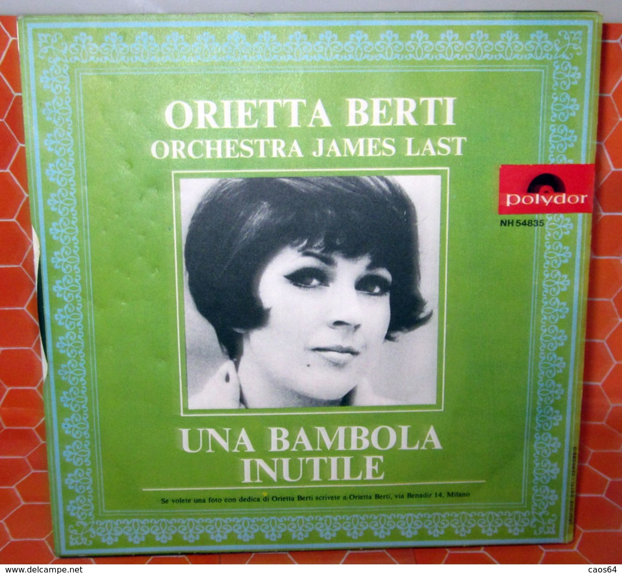 ORIETTA BERTI DOVE NON SO   AUCUN VINYLE - COVER -  NO VINYL - Accessoires, Pochettes & Cartons