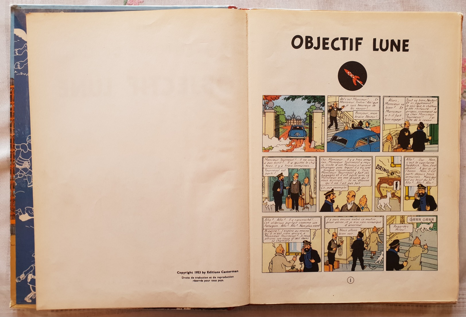 TINTIN OBJECTIF LUNE EO FRANCAISE B8 ©1953