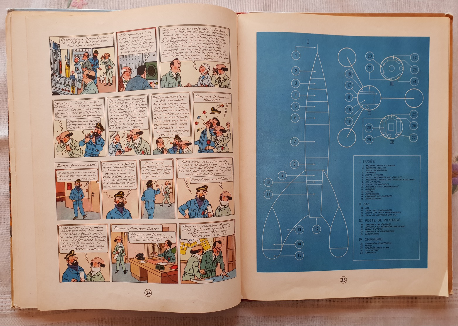 TINTIN OBJECTIF LUNE EO FRANCAISE B8 ©1953