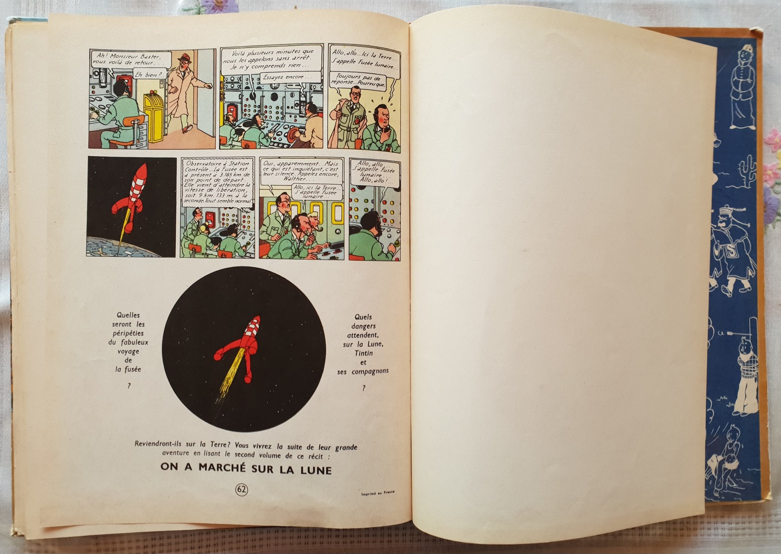 TINTIN OBJECTIF LUNE EO FRANCAISE B8 ©1953