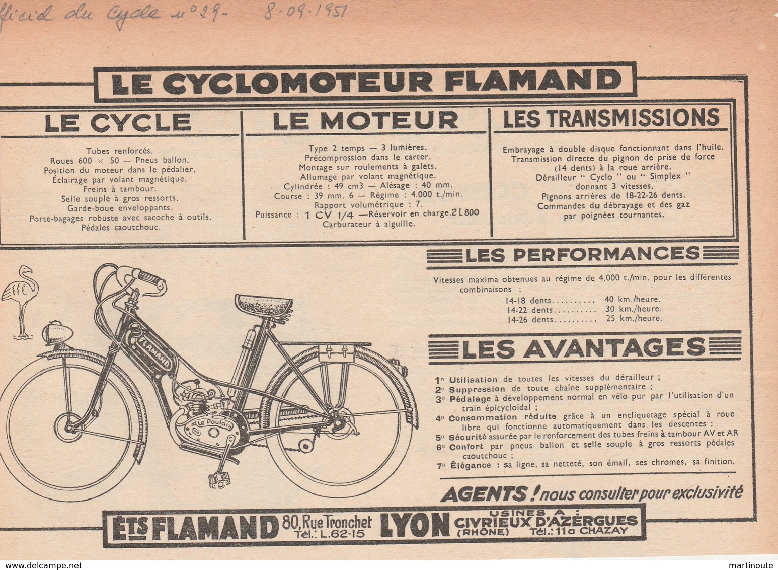 Cyclomoteur FLAMAND - Motos