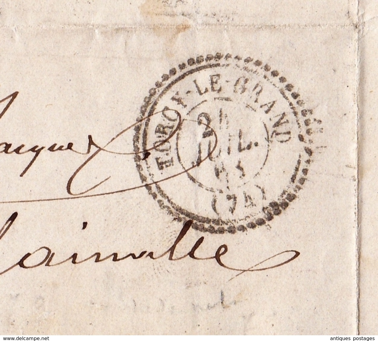 Lettre Sans Correspeondance Torcy Le Grand 1863 Seine-Maritime Dieppe Napoléon III 20 Centimes Bleu Dentelé - 1862 Napoléon III