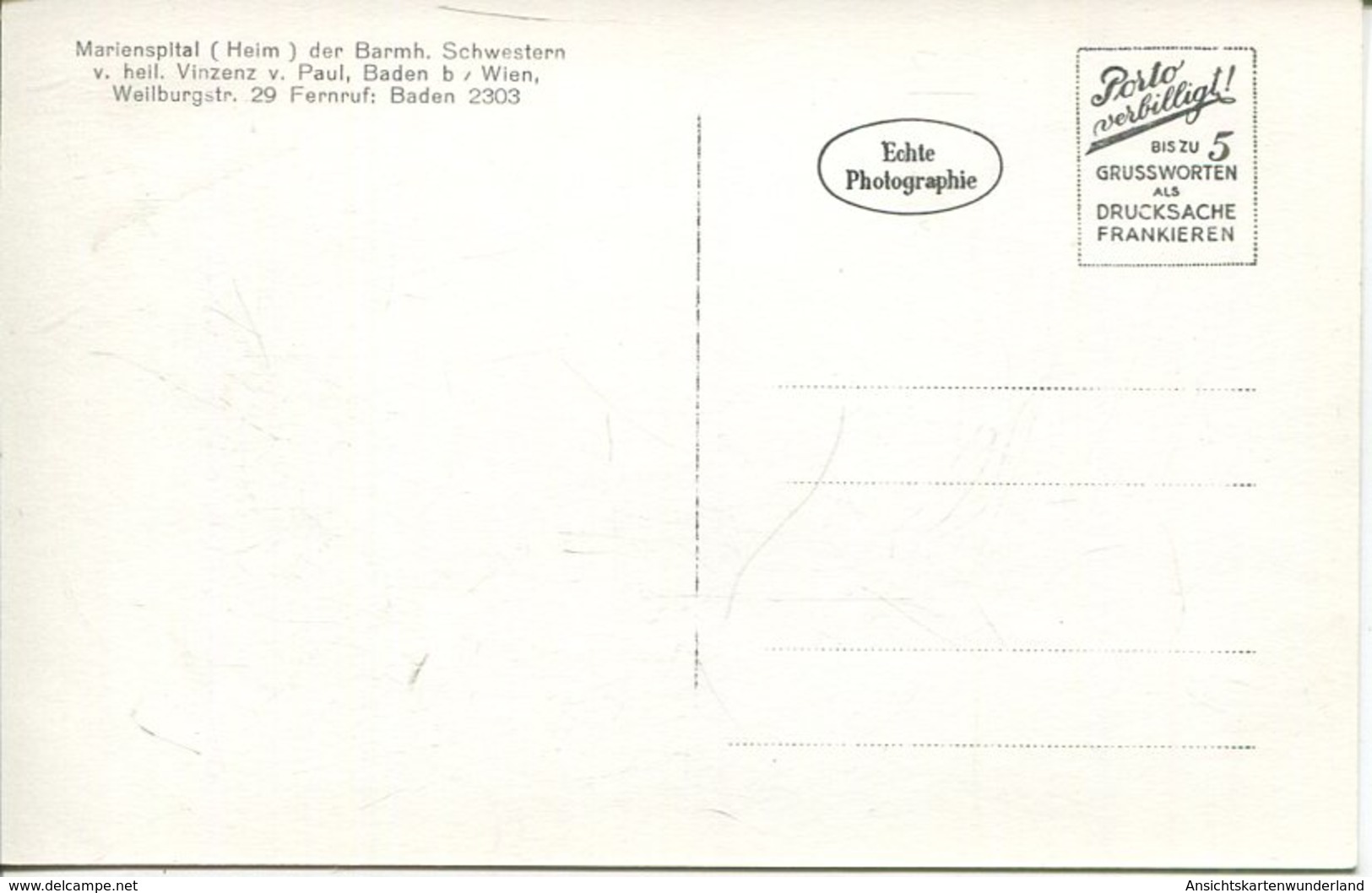 005573  Baden B. Wien - Marienspital Der Barmh. Schwestern V. Heil. Vizenz V. Paul - Baden Bei Wien