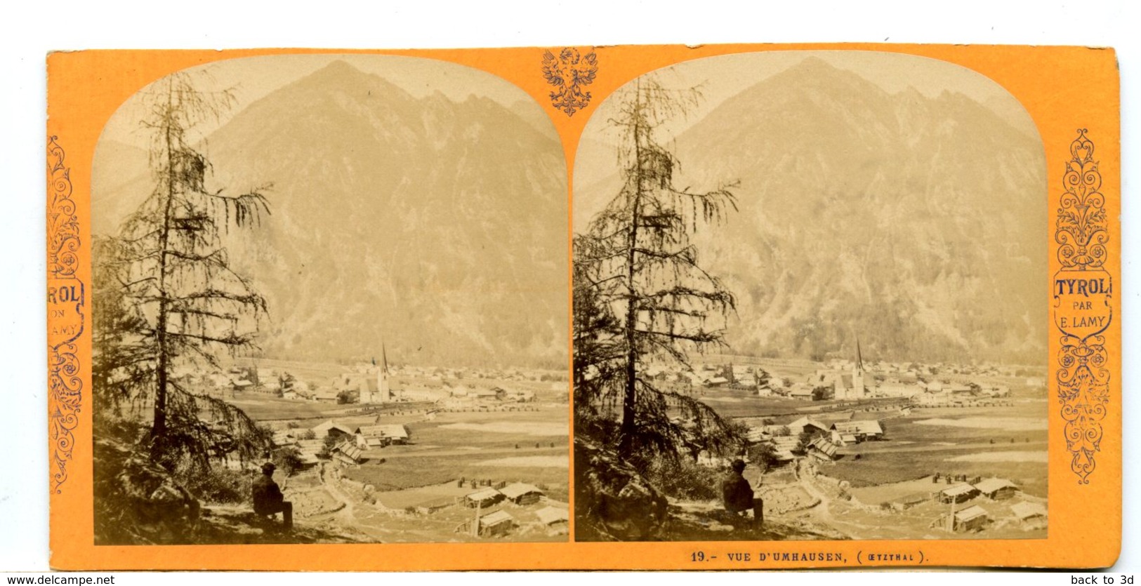 Austria - Autriche  Tirol - Umhausen Photo Stereo  Circa 1870 Par Ernest Lamy - Photos Stéréoscopiques